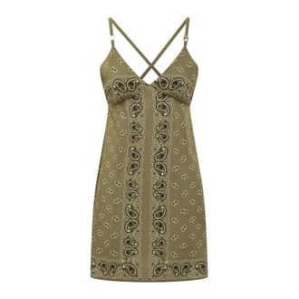 Palm Angels Paisley Slip Dress - Dames - Korte kleedjes - Groen - S - Kleedjes