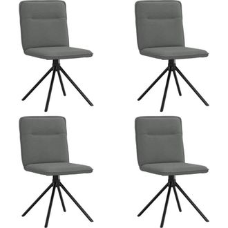 vidaXL Vidaxl - Sillas De Comedor Giratorias 4 Unidades Tela Gris Oscuro