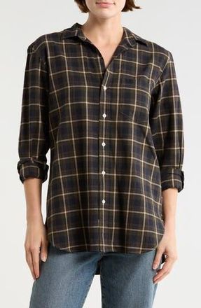 Frank & Eileen Joedy Plaid Cotton Button-Up Shirt in Charcoal Grey Linen at Nordstrom Rack, Size Xx-Small