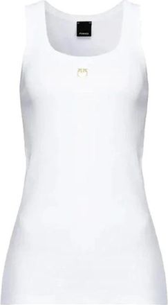 Pinko Stijlvolle Mouwloze Top - Dames - Tops zonder mouwen - Wit - XL - Katoen - Tops