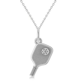 Allurez Womens Pickleball Paddle Pendant Necklace 14K in White Gold at Nordstrom, Size 18