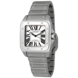 Cartier Pre-owned Cartier Santos 100 Silvered opaline dial Dial Mens Watch W200737G