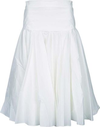 Jacquemus White Solid Midi Skirt
