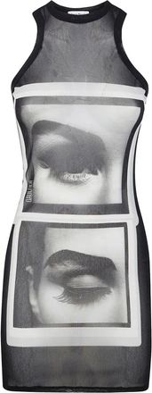 Jean Paul Gaultier Abito corto con stampa - Nero