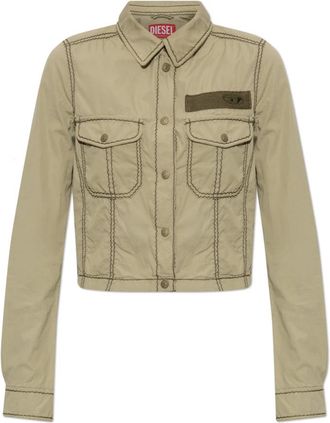 Diesel G-Roovy Jas - Dames - Zomerjassen - Groen - XS - Katoen - Jassen