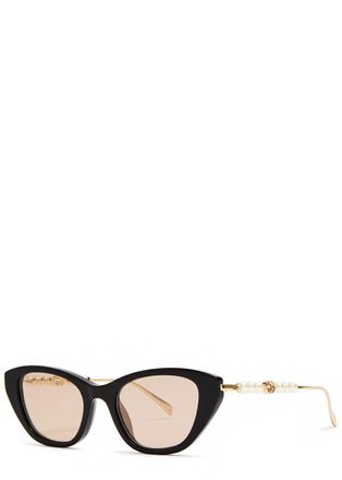 Gucci Pearl Cat-eye Sunglasses - Black - One Size