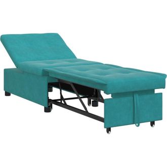 vidaXL Sofa Bed Turquoise 67 x 194 x 38 cm Velvet Vidaxl