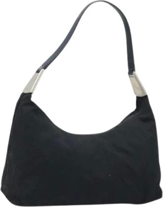 Prada Pre-owned Shoulder Bags, female, Black, Size: ONE SIZE Pre-owned Nylon Shoulder Bag