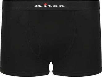 Kiton Boxershorts met logo tailleband - Heren - Onderbroek - Zwart - S - Katoen - Ondergoed