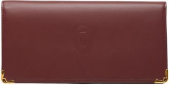 Cartier Must Bordeaux Wine Red Leather Long Wallet (Bi-Fold) (Pre-Owned)