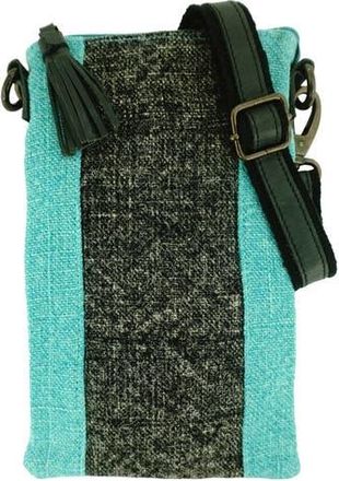 Vintage Addiction Two-Tone Crossbody Bag w/ Leather Trim in Charcoal/turquoise at Nordstrom Rack