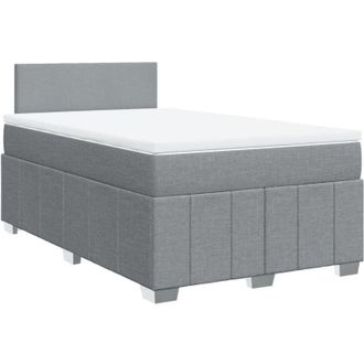 vidaXL Vidaxl - Cama Box Spring Con Colch&oacute;n Tela Gris Claro 120x190 Cm