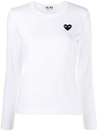 Comme Des Gar&ccedil;ons Top con ricamo - Bianco