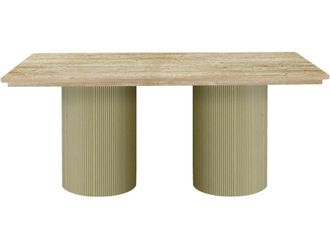 Habitat & Jardin Mesa de comedor ovalada efecto madera beige l180 cm
