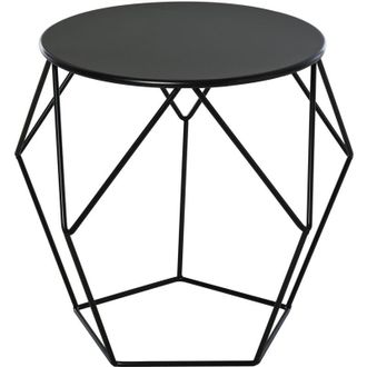 HOMCOM Tavolino da Caff&egrave; Salotto Design Nordico,54x54x44cm, Acciaio