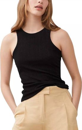 French Connection Womens Tallie Textured Tank Top In Blackout