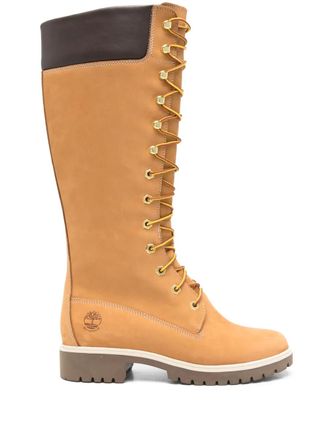 Timberland lace-up knee-high boots - women - Leather - 6 - Neutrals