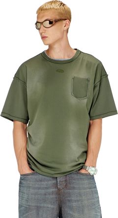 Diesel Faded T-shirt with ripped pocket detail - T-Shirts - Man - Green