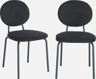 Sweeek Silla Vintage De Metal Y Tela, Set De 2