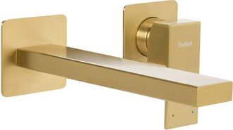 Beliani Beliani - Grifo Monomando De Lat&oacute;n Empotrado Para Lavabo En Pared Dorado Antofagasta