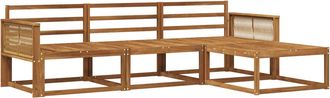 vidaXL Conjunto De Sof&aacute;s De Exterior 4 Uds. Natural Vidaxl