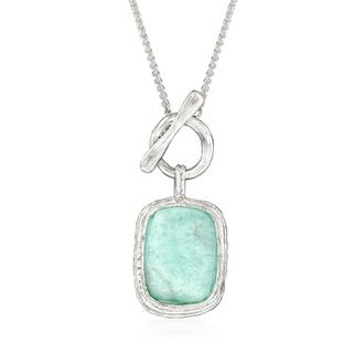 Ross-Simons Roman Glass Toggle Necklace in Sterling Silver