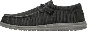 HeyDude Mens Wally Sox - Casual Slip-On Shoes - Moccasin Style, Charcoal, 8 UK