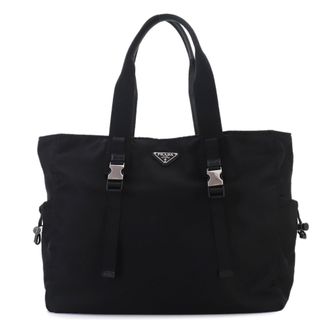 Prada Black Nero Nylon Saffiano Triangle Handbag Tote Bag (Pre-Owned)