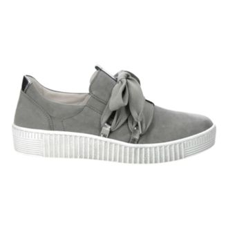 Gabor Womens Ribbon Sneaker In Light Grey/stone