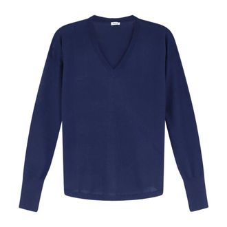 Aspesi V-neck Jumper - female - Aspesi - V-neck Knitwear - Blue - XL - Knitwear