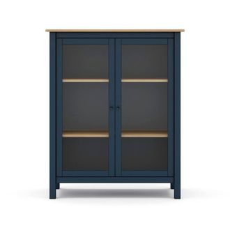 Calicosy Misti 2-Door Display Cabinet W90 X H110 Cm in Blue
