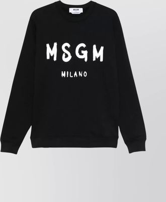 Msgm logo print crew neck sweatshirt