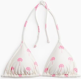 H&M Wattiertes Triangel-Bikinitop - White