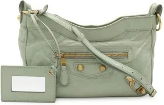 Balenciaga Pre-owned Vintage Shoulder Clutch - Dames - Vintage Schoudertas - Groen - ONE Size - Leer - Vintage