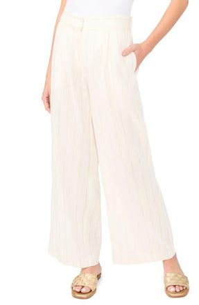 Vince Camuto Pleated Wide Leg Pants in New Ivory at Nordstrom, Size Xx-Large