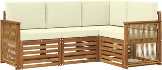 vidaXL Conjunto De Sof&aacute;s De Exterior 4 Uds. Poli&eacute;ster Vidaxl