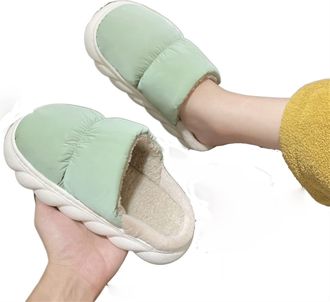 Generic Womens Slippers Warm Home Flat Slippers Lightweight Soft Comfortable Women Cotton Shoes Indoor Waterproof Slippers6.5 UK