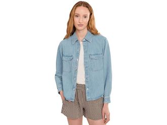 Madewell Airy Denim Relaxed Shirt-Jacket Womens Coat Faded Horizon Wash 1 : XL (Womens 14-16), Cotton/Denim/Lyocell