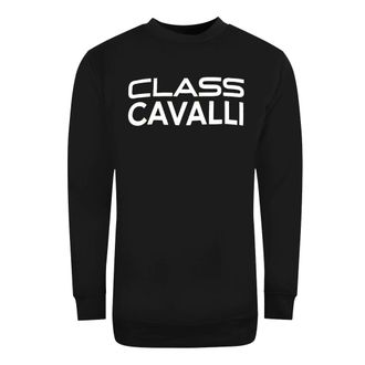 Cavalli Womens Bolted Logo Black Sweatshirt Cotton - Size X-Large
