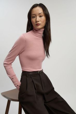 Karen Millen Womens Viscose Blend Roll Neck Knit Jumper - Dusty Pink - Size X-Small