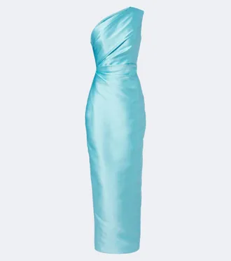 Solace London Kira one-shoulder satin gown