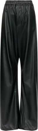 Maison Margiela Faux Leren Broek met Wijde Pijpen - Dames - Leren Broeken - Zwart - L - Leer - Broeken