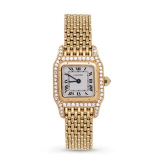 Cartier Pre-owned Cartier Panthere De Cartier Quartz Diamond White Dial Ladies Watch 6602