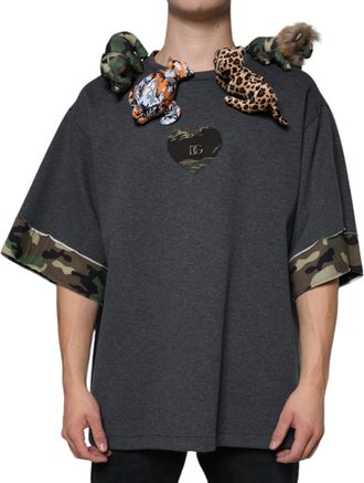 Dolce & Gabbana Relaxed Fit Korte Mouwen T-shirt Camouflage Bies