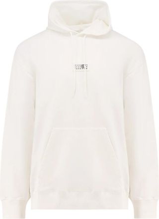 Maison Margiela Witte Hoodie met Logodetail - Heren - Hoodies - Wit - M - Katoen - Hoodies & sweatvesten