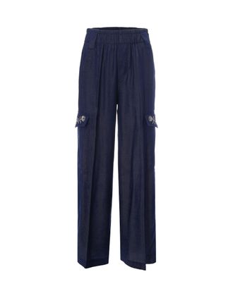 Liu Jo High-Waisted Cargo Pants with Strass Embellishments