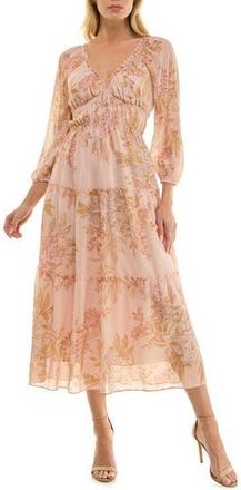 Socialite Tiered Midi Dress in Rosewater Floral at Nordstrom Rack, Size X-Small