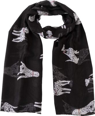 World of Shawls Pug Dog, Dachshund Dogs, Spaniel Dog, Jack Russell Print Scarf - All Seasons Lovely Soft Scarf Wraps Shawl Scarves (Dalmatian Dog Black)