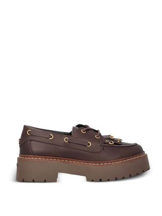 Pinko Brown Margaret Loafers With Fringe