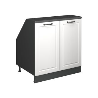 Vicco Armario De Cocina Para Techo Inclinado R-line, Blanco Casa De Campo, 80 Cm Con 2 Puertas, 60 Cm De Profundidad, Vicco